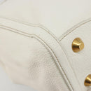 Miu Miu Hand Bag Leather White Gold Auth 184578-17