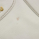 Miu Miu Hand Bag Leather White Gold Auth 184578-9