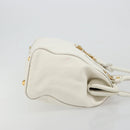 Miu Miu Hand Bag Leather White Gold Auth 184578-3
