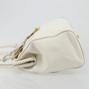 Miu Miu Hand Bag Leather White Gold Auth 184578-4