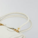 Miu Miu Hand Bag Leather White Gold Auth 184578-14