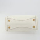 Miu Miu Hand Bag Leather White Gold Auth 184578-5