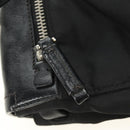 PRADA Shoulder Bag Nylon Leather Black Silver Auth 184579V-16
