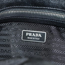 PRADA Shoulder Bag Nylon Leather Black Silver Auth 184579V-20