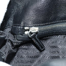 PRADA Shoulder Bag Nylon Leather Black Silver Auth 184579V-24