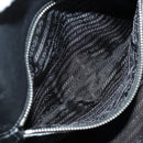 PRADA Shoulder Bag Nylon Leather Black Silver Auth 184579V-25