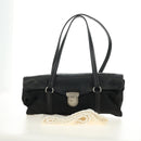 PRADA Shoulder Bag Nylon Leather Black Silver Auth 184579V-29