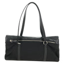 PRADA Shoulder Bag Nylon Leather Black Silver Auth 184579V-3