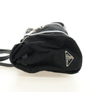 PRADA Shoulder Bag Nylon Leather Black Silver Auth 184579V-4
