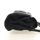 PRADA Shoulder Bag Nylon Leather Black Silver Auth 184579V-5