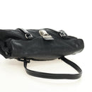 PRADA Shoulder Bag Nylon Leather Black Silver Auth 184579V-6