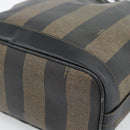FENDI Pecan Canvas Purse Shoulder Bag PVC Brown Gold Auth 184581-15