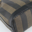 FENDI Pecan Canvas Purse Shoulder Bag PVC Brown Gold Auth 184581-16