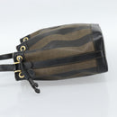 FENDI Pecan Canvas Purse Shoulder Bag PVC Brown Gold Auth 184581-3