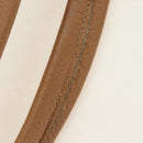 PRADA Tote Bag Leather Beige Gold Auth 184582V-10