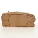 PRADA Tote Bag Leather Beige Gold Auth 184582V-12