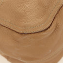 PRADA Tote Bag Leather Beige Gold Auth 184582V-13