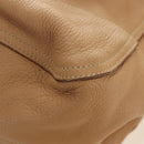 PRADA Tote Bag Leather Beige Gold Auth 184582V-14