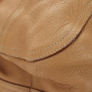 PRADA Tote Bag Leather Beige Gold Auth 184582V-15