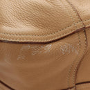 PRADA Tote Bag Leather Beige Gold Auth 184582V-16