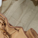 PRADA Tote Bag Leather Beige Gold Auth 184582V-22