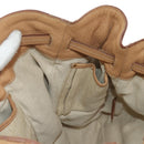 PRADA Tote Bag Leather Beige Gold Auth 184582V-23