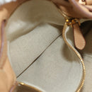 PRADA Tote Bag Leather Beige Gold Auth 184582V-26