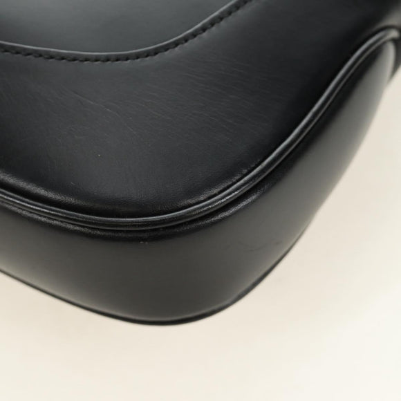 GUCCI Jackie Shoulder Bag Leather Black Silver 001 3306 2684 Auth 184583SAM