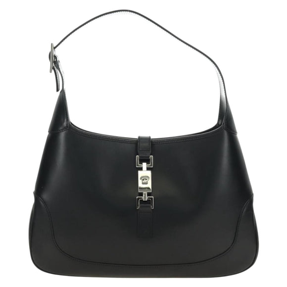 GUCCI Jackie Shoulder Bag Leather Black Silver 001 3306 2684 Auth 184583SAM