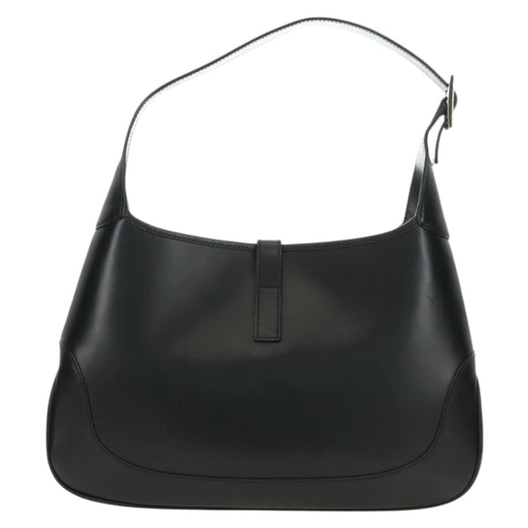 GUCCI Jackie Shoulder Bag Leather Black Silver 001 3306 2684 Auth 184583SAM
