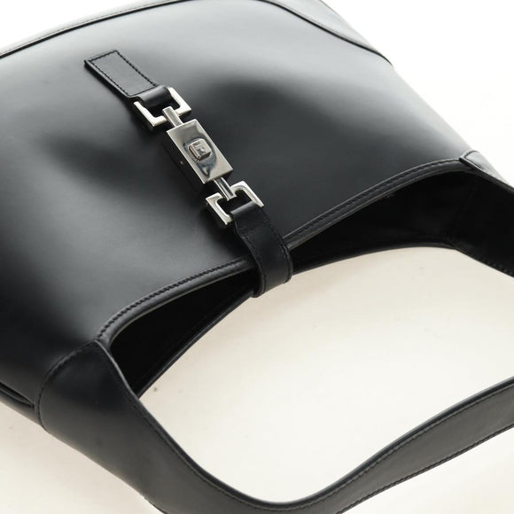 GUCCI Jackie Shoulder Bag Leather Black Silver 001 3306 2684 Auth 184583SAM