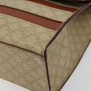 CELINE Macadam Canvas Hand Bag PVC Beige Gold Auth 184585-10
