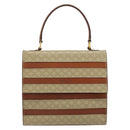CELINE Macadam Canvas Hand Bag PVC Beige Gold Auth 184585-2