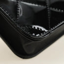 CHANEL Matelasse Chain Shoulder Bag Patent leather Black Gold CC Auth 184590SAM-12