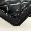 CHANEL Matelasse Chain Shoulder Bag Patent leather Black Gold CC Auth 184590SAM-13