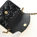 CHANEL Matelasse Chain Shoulder Bag Patent leather Black Gold CC Auth 184590SAM-15