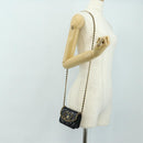 CHANEL Matelasse Chain Shoulder Bag Patent leather Black Gold CC Auth 184590SAM-21
