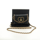 CHANEL Matelasse Chain Shoulder Bag Patent leather Black Gold CC Auth 184590SAM-22