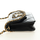 CHANEL Matelasse Chain Shoulder Bag Patent leather Black Gold CC Auth 184590SAM-4