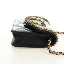 CHANEL Matelasse Chain Shoulder Bag Patent leather Black Gold CC Auth 184590SAM-5
