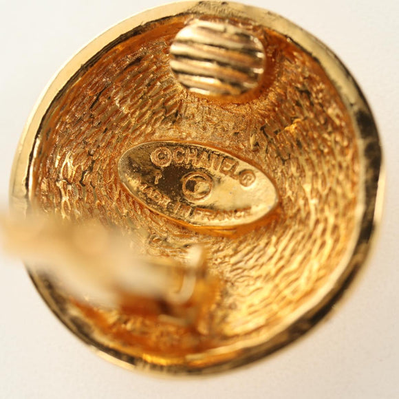 CHANEL Earring metal Gold Tone CC Auth 184597V