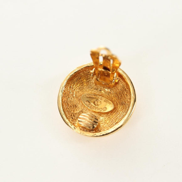CHANEL Earring metal Gold Tone CC Auth 184597V