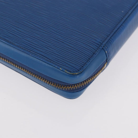 LOUIS VUITTON Epi Agenda Voyage Day Planner Cover Blue LV Auth 184610