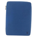 LOUIS VUITTON Epi Agenda Voyage Day Planner Cover Blue LV Auth 184610-13