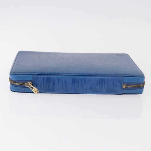 LOUIS VUITTON Epi Agenda Voyage Day Planner Cover Blue LV Auth 184610