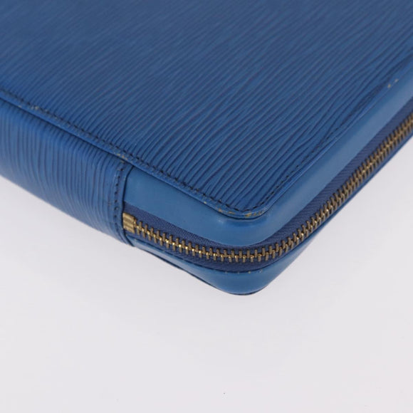 LOUIS VUITTON Epi Agenda Voyage Day Planner Cover Blue LV Auth 184610