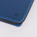 LOUIS VUITTON Epi Agenda Voyage Day Planner Cover Blue LV Auth 184610-14