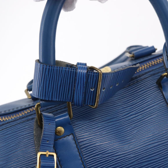 LOUIS VUITTON Epi Keepall 45 Boston Bag Blue M42975 LV Auth 184611