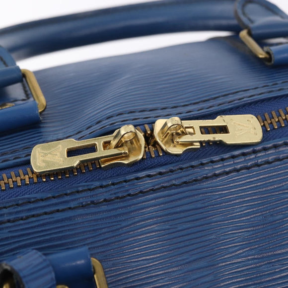LOUIS VUITTON Epi Keepall 45 Boston Bag Blue M42975 LV Auth 184611