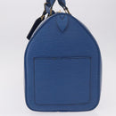 LOUIS VUITTON Epi Keepall 45 Boston Bag Blue M42975 LV Auth 184611-4